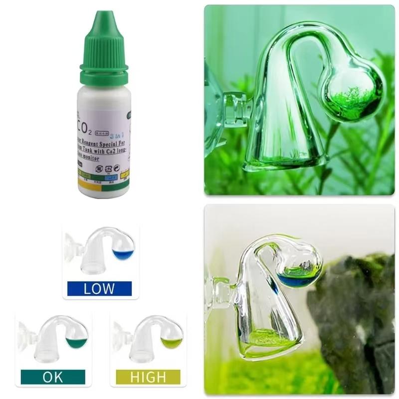 Glass Co2 Drop Checker - Aquarium CO2 Indicator Solution Monitor Plants