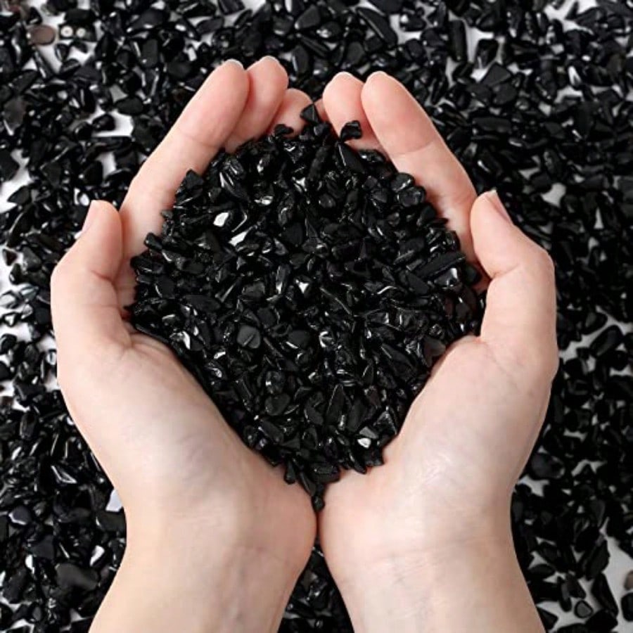 Natural Black Obsidian Crystal - огляд і ціна Planted Aquarium With Gravel